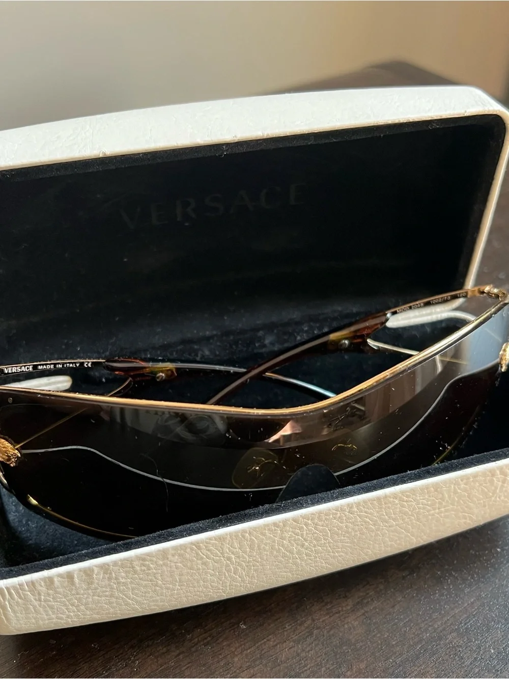 Versace Mod 2048 Vintage Oversized Designer Shield Sunglasses Made In Italy